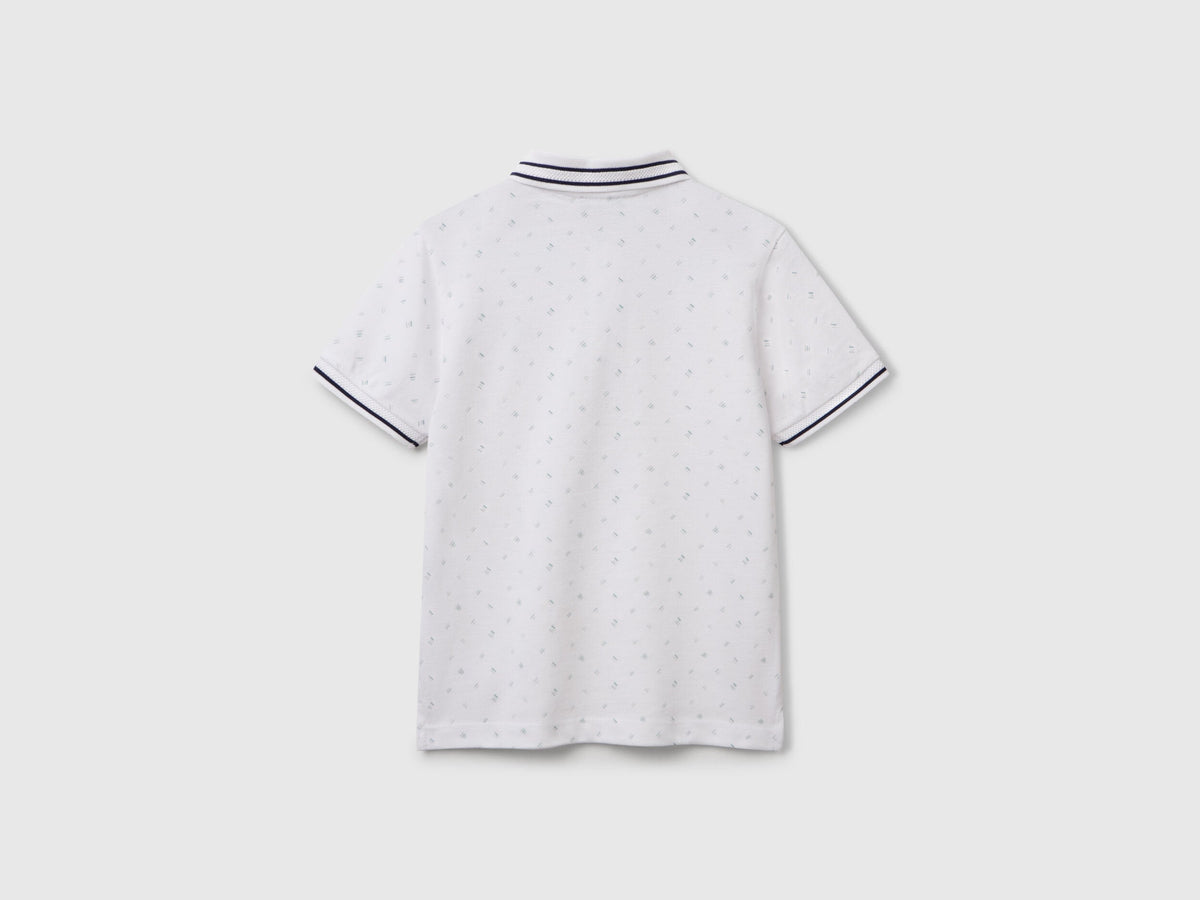 Benetton_Micro Patterned Polo Shirt in Pure Cotton_3H35C301V_64Z_02