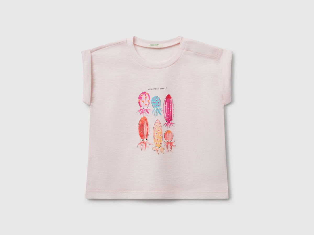 Benetton_Short Sleeve T-Shirt with Print_3I1XA106A_00H_01