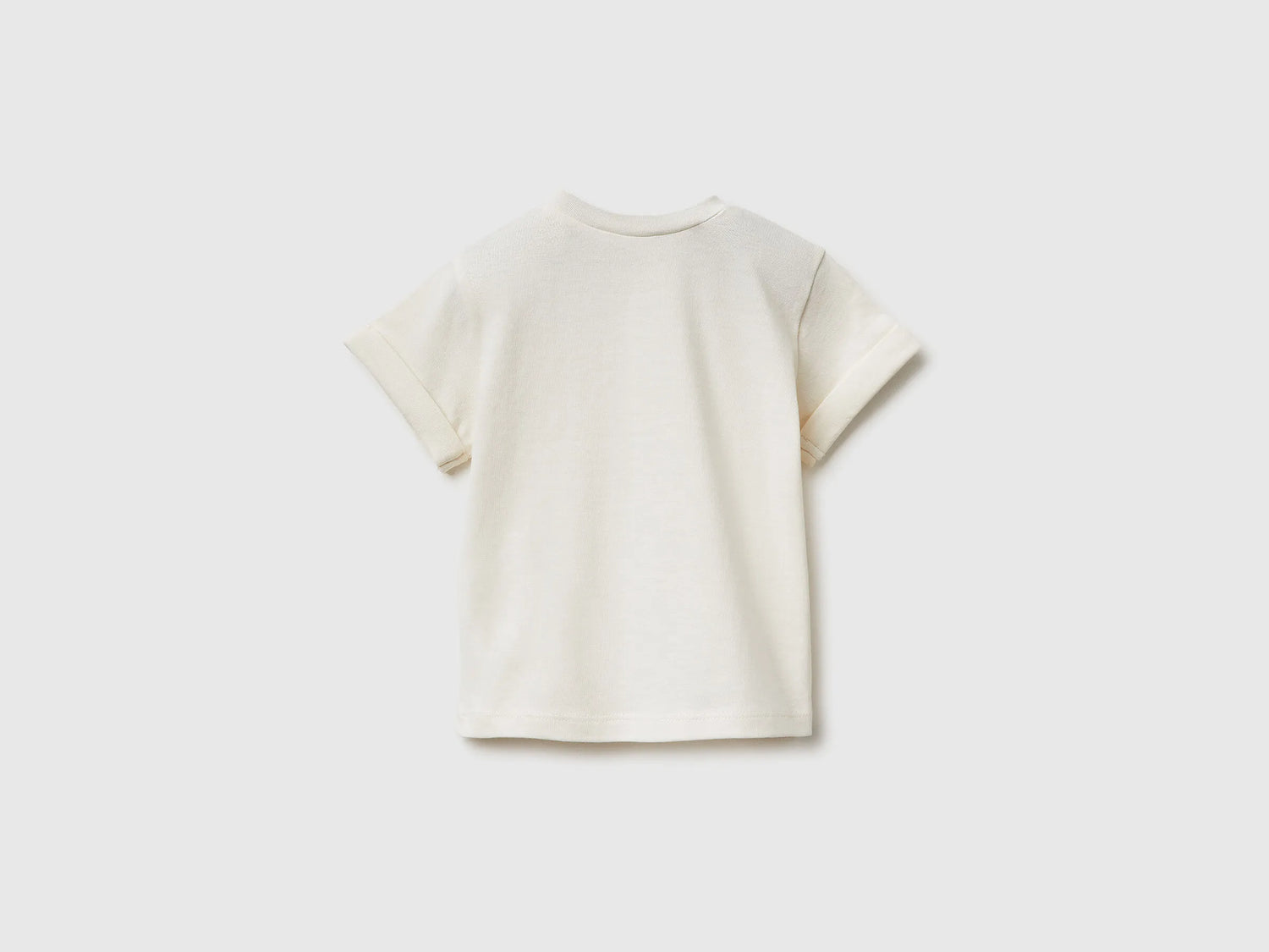 Benetton Creamy White Newborn Organic Cotton Patch T-Shirt SKU: 3I1XA106Y_0R2 Image 02