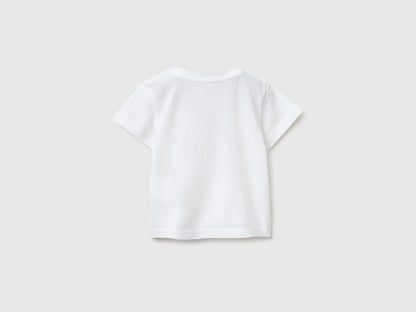 Benetton White Baby Animal Print T-Shirt SKU: 3I1XA1078_101 Image 02