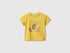 Benetton Yellow Baby T-Shirt with Print and Embroidery SKU: 3I1XA1079_22R Image 01