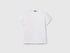 Benetton White Girls Pure Cotton T-Shirt SKU: 3I1XC109V_101 Image 01
