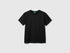 Benetton Black Boys Short Sleeve T-Shirt Cotton SKU: 3I1XC109W_100 Image 01