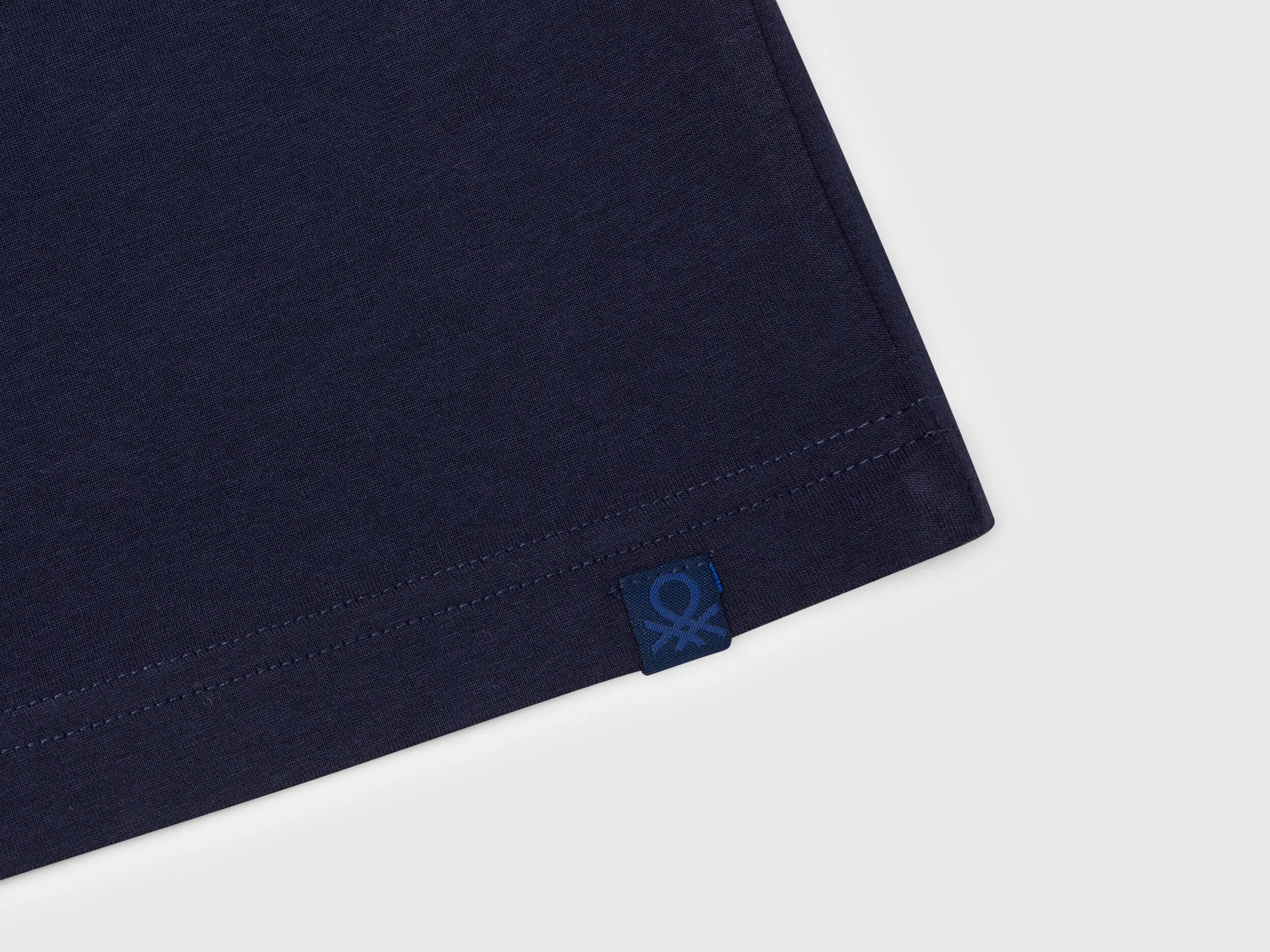 Benetton Dark Blue Boys Short Sleeve T-Shirt Cotton SKU: 3I1XC109W_252 Image 03