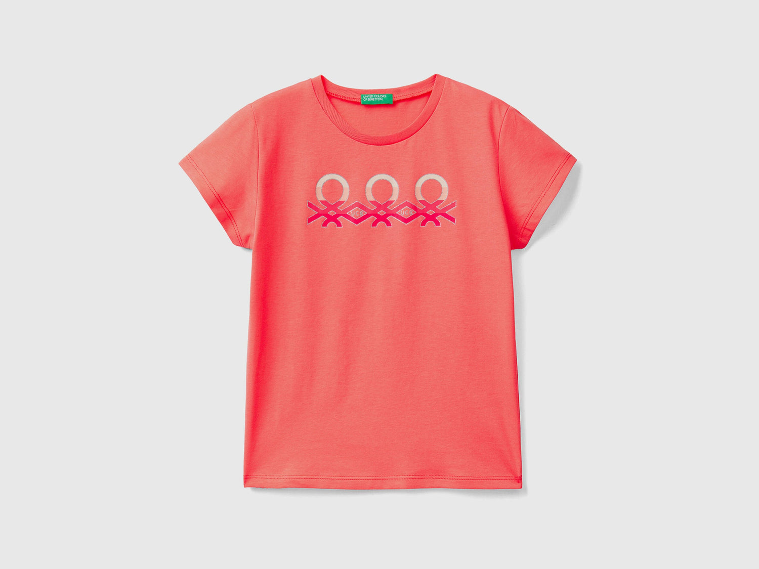 T Shirt With Glittery Logo In Organic Cotton_3I1Xc10Aj_1R0_01