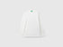 Benetton Creamy White Girls Long Sleeve T-Shirt in Organic Cotton SKU: 3I1XC10DA_074 Image 01