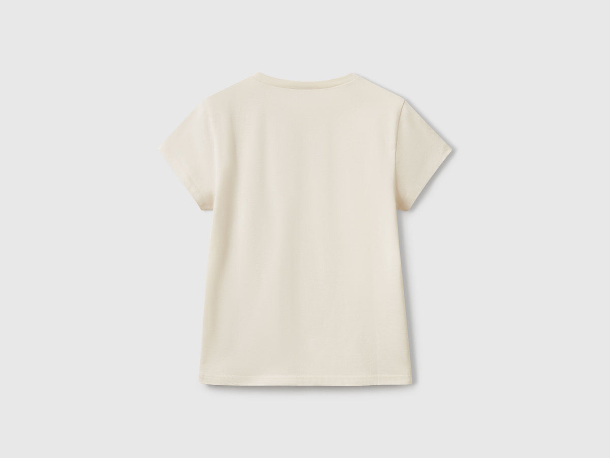 Benetton_T-Shirt with Glittery Logo in Cotton_3I1XC10MZ_00V_02