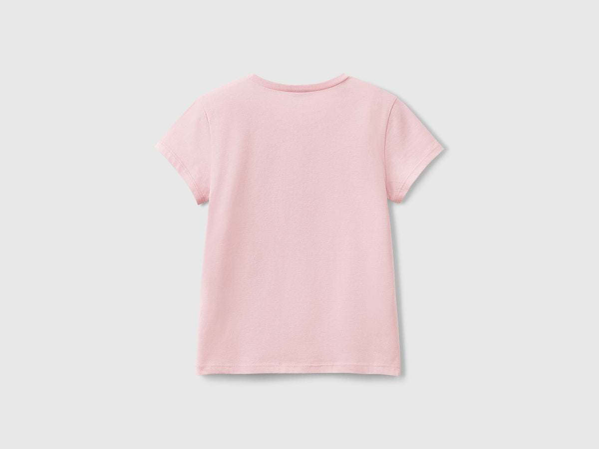 Benetton_T-Shirt with Glittery Logo in Cotton_3I1XC10MZ_09J_02