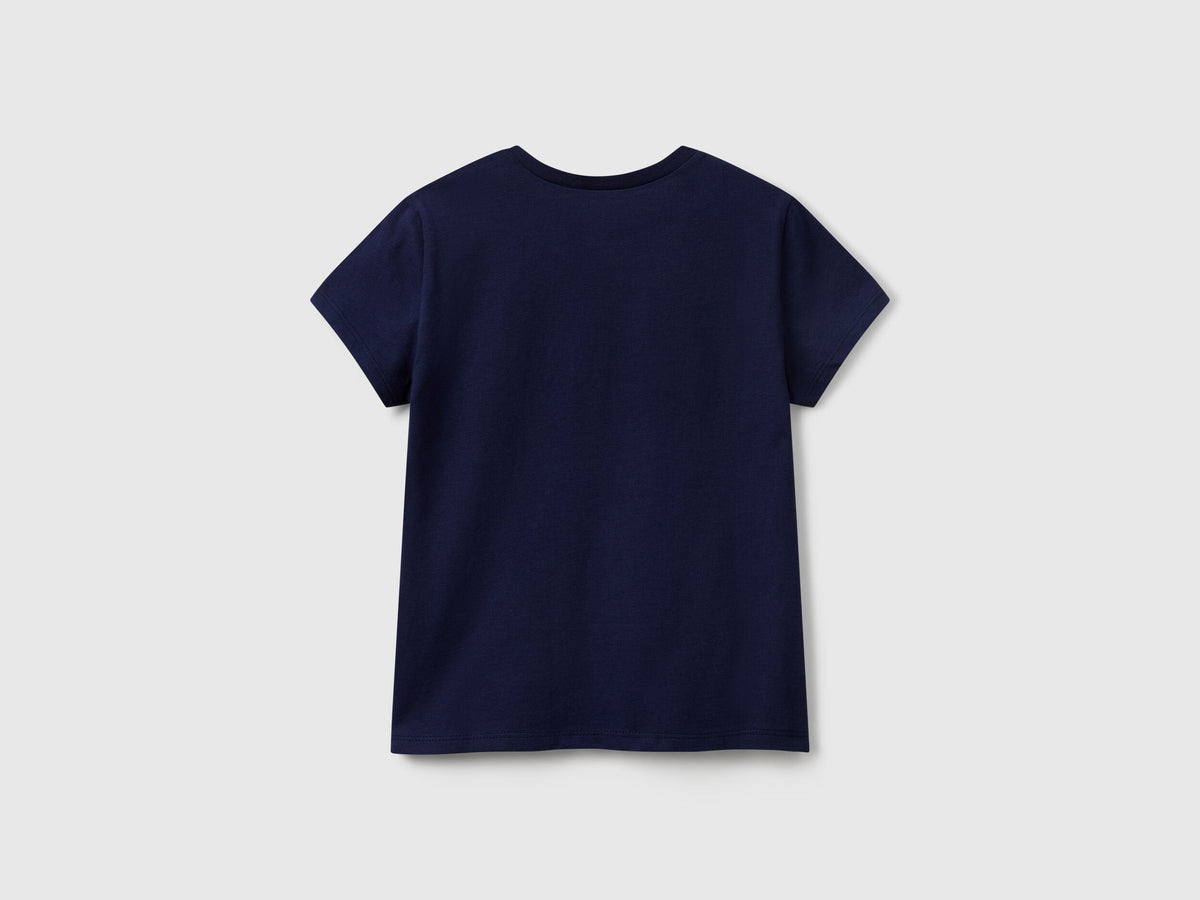 Benetton_T-Shirt with Glittery Logo in Cotton_3I1XC10MZ_252_02