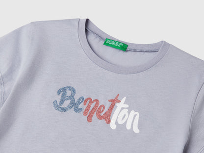 Benetton_T-Shirt with Glittery Logo in Cotton_3I1XC10MZ_2M2_03