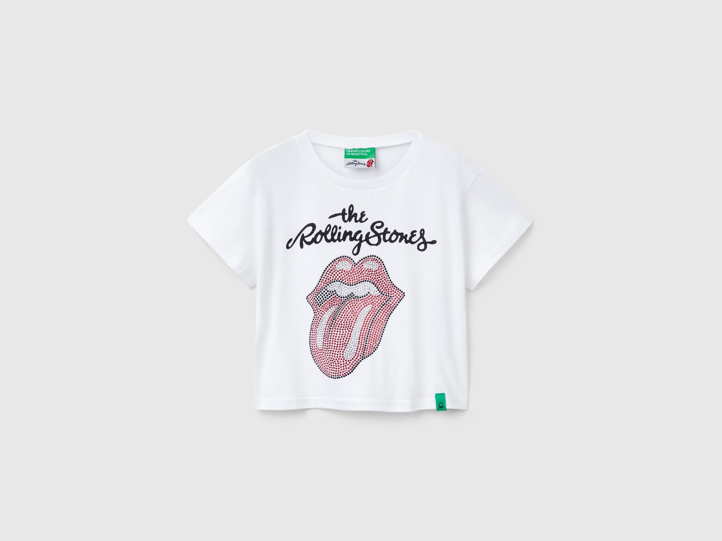 Benetton_&quot;The Rolling Stones&quot; Cropped T-Shirt_3I1XC10NW_101_01