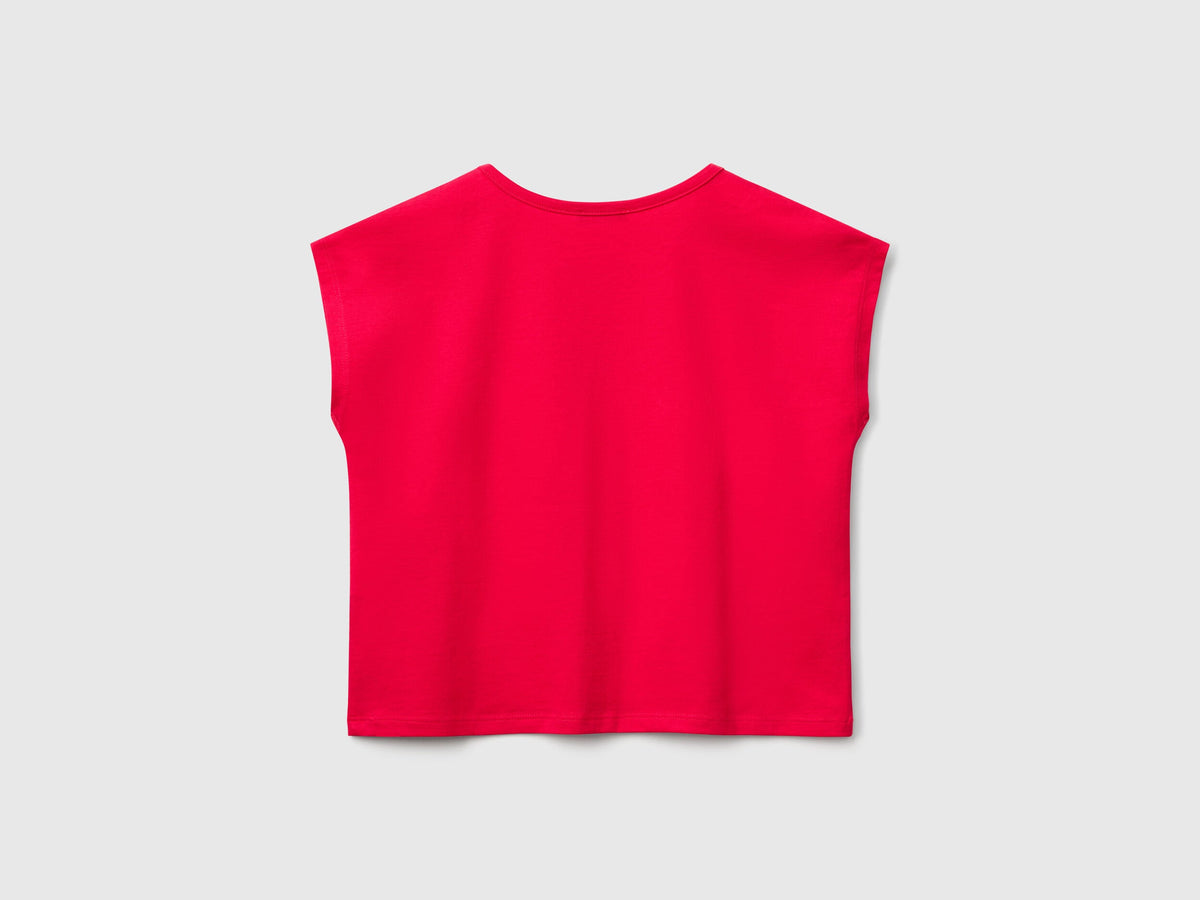 Benetton_T-Shirt with Print and Sequins_3I1XC10P0_02E_02