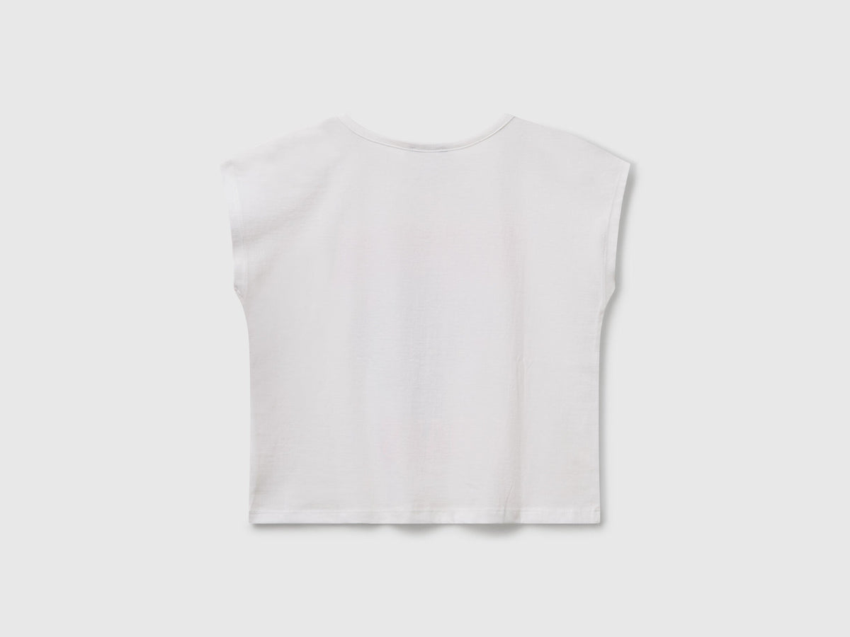 Benetton_T-Shirt with Print and Sequins_3I1XC10P0_101_02