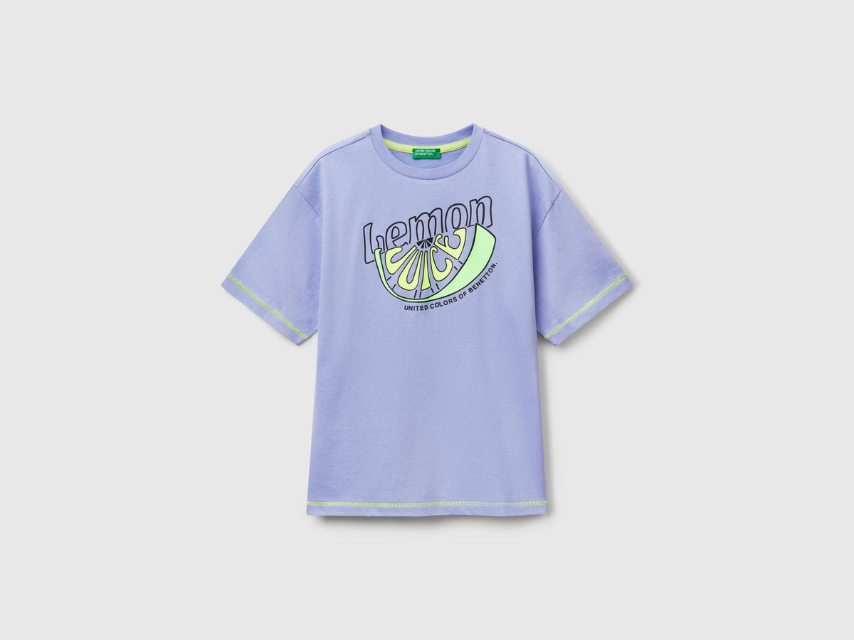 Benetton_T-Shirt with Print on Front and Back_3I1XC10P6_34V_01
