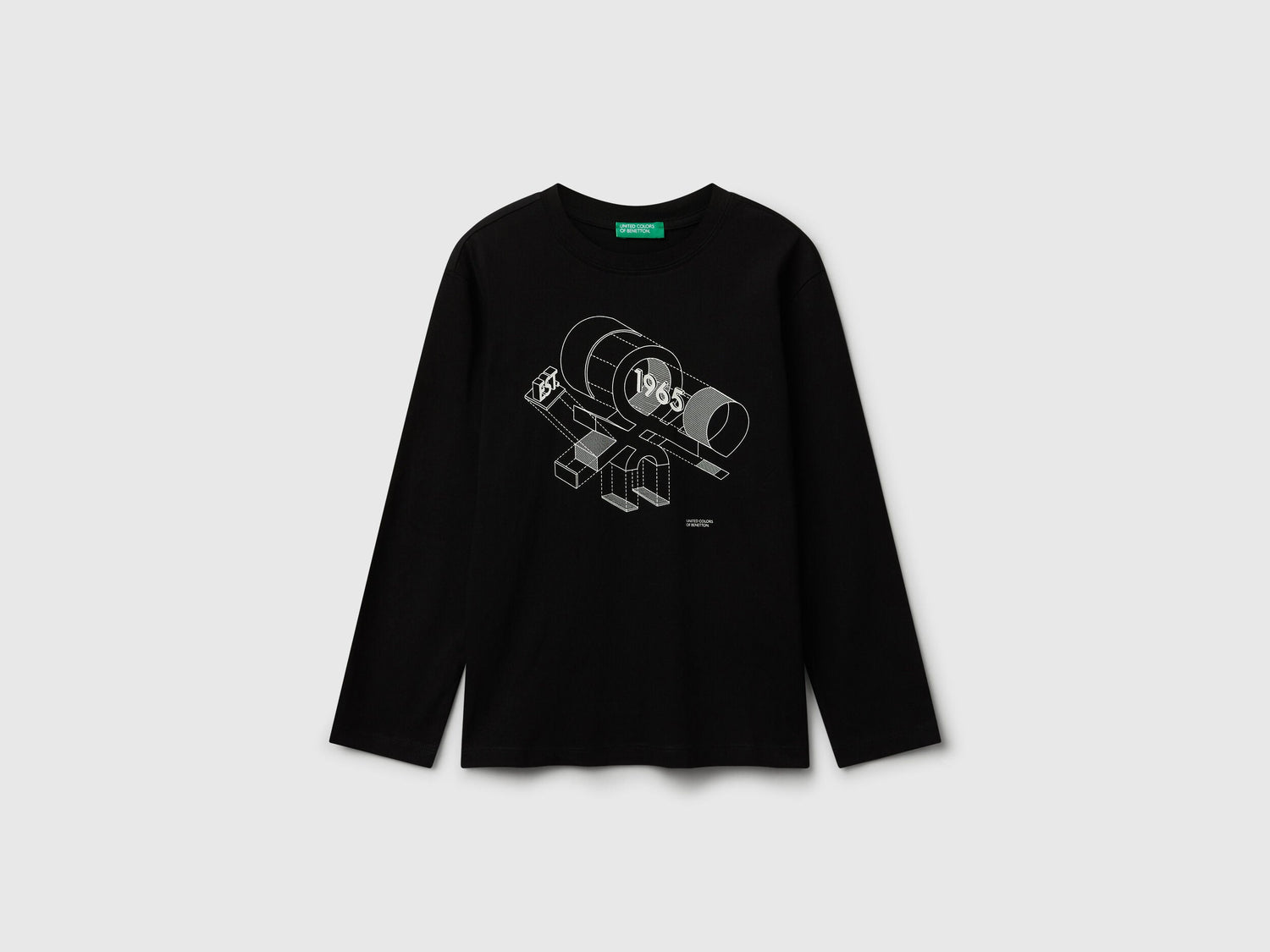 Benetton_Black_Cotton T-Shirt_3I1XC10Q3_100_01