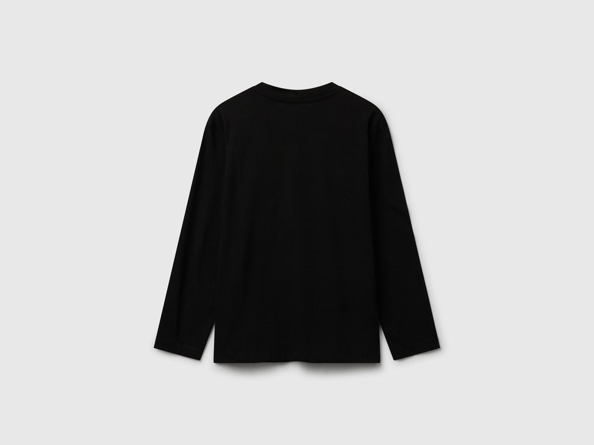 Benetton_Black_Cotton T-Shirt_3I1XC10Q3_100_02