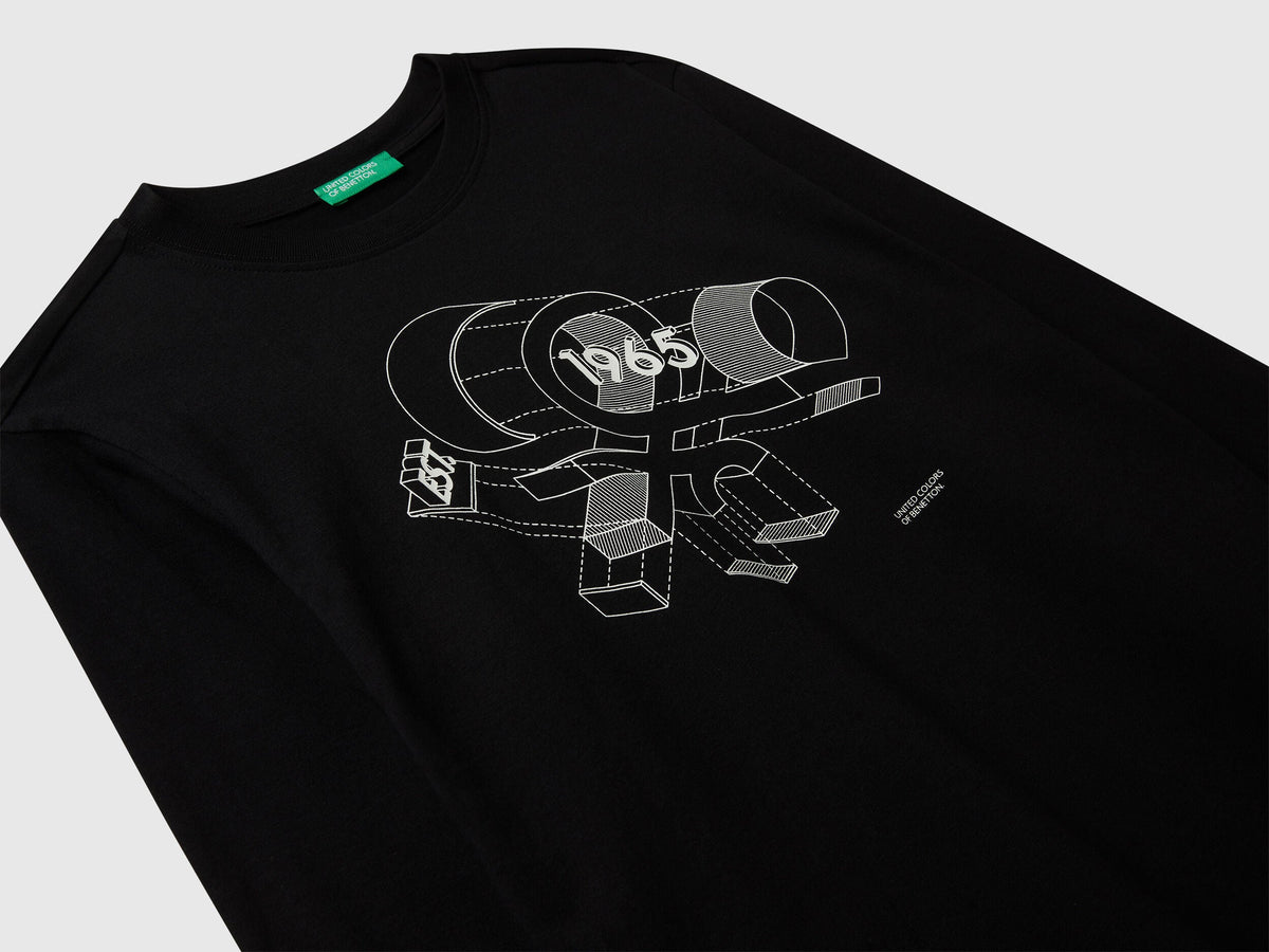 Benetton_Black_Cotton T-Shirt_3I1XC10Q3_100_03