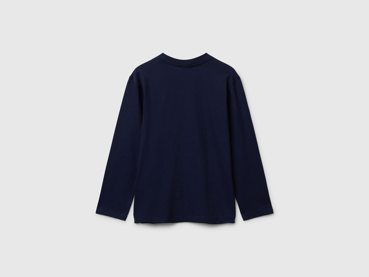 Benetton_Dark Blue_Cotton T-Shirt_3I1XC10Q3_252_02