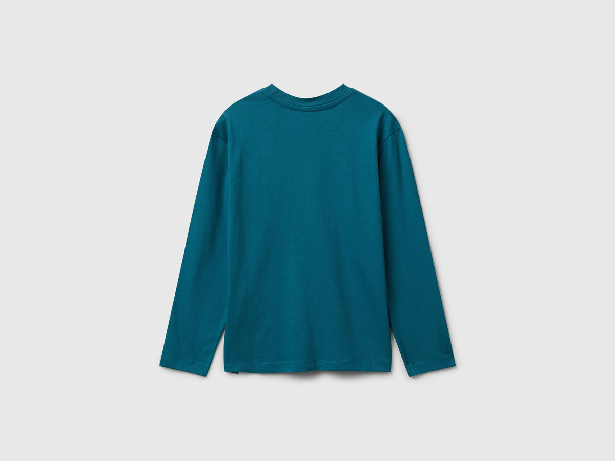 Benetton_Teal_Cotton T-Shirt_3I1XC10Q3_3C5_02