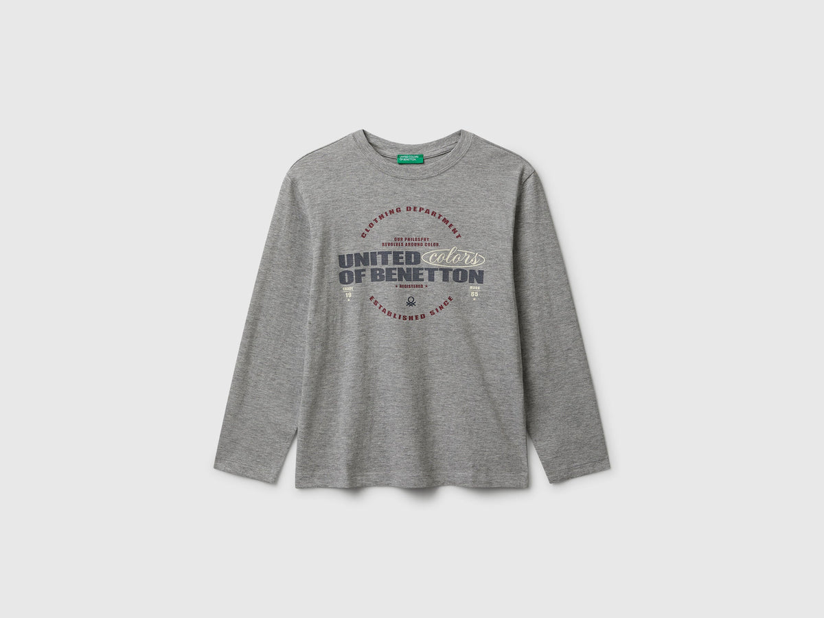 Benetton_Light Gray_Cotton T-Shirt_3I1XC10Q3_501_01