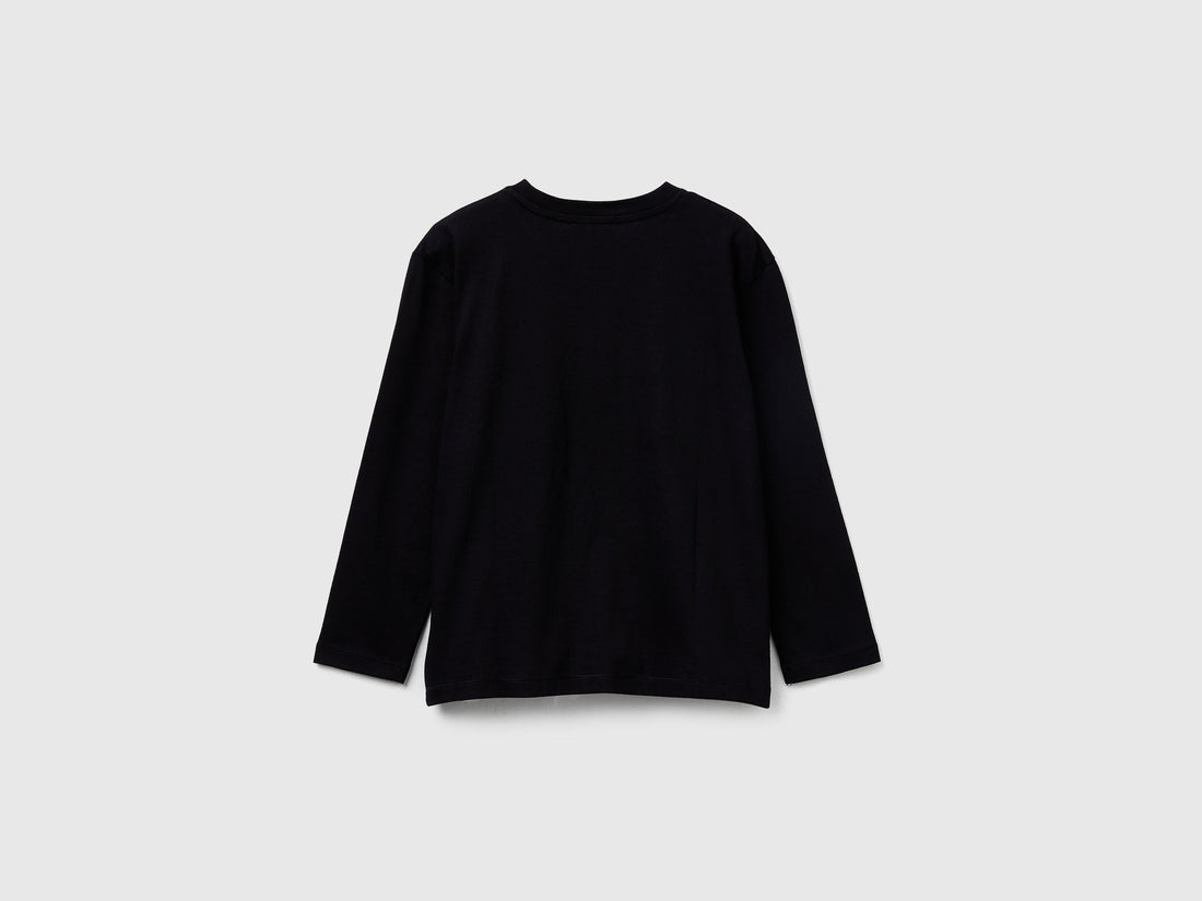 Benetton_Black_T-Shirt with Print_3I1XC10QR_100_02