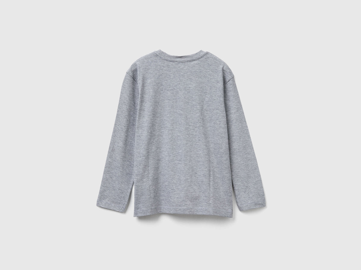 Benetton_Light Gray_T-Shirt with Print_3I1XC10QR_501_02