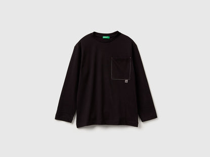Benetton_Black_T-Shirt with Bold Print_3I1XC10QS_100_01