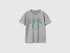 Benetton Light Gray Boys T-Shirt with Logo SKU: 3I1XC10S4_501 Image 01