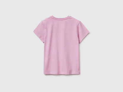 Benetton Lilac Girls T-Shirt with Glitter Print SKU: 3I1XC10S6_00L Image 02