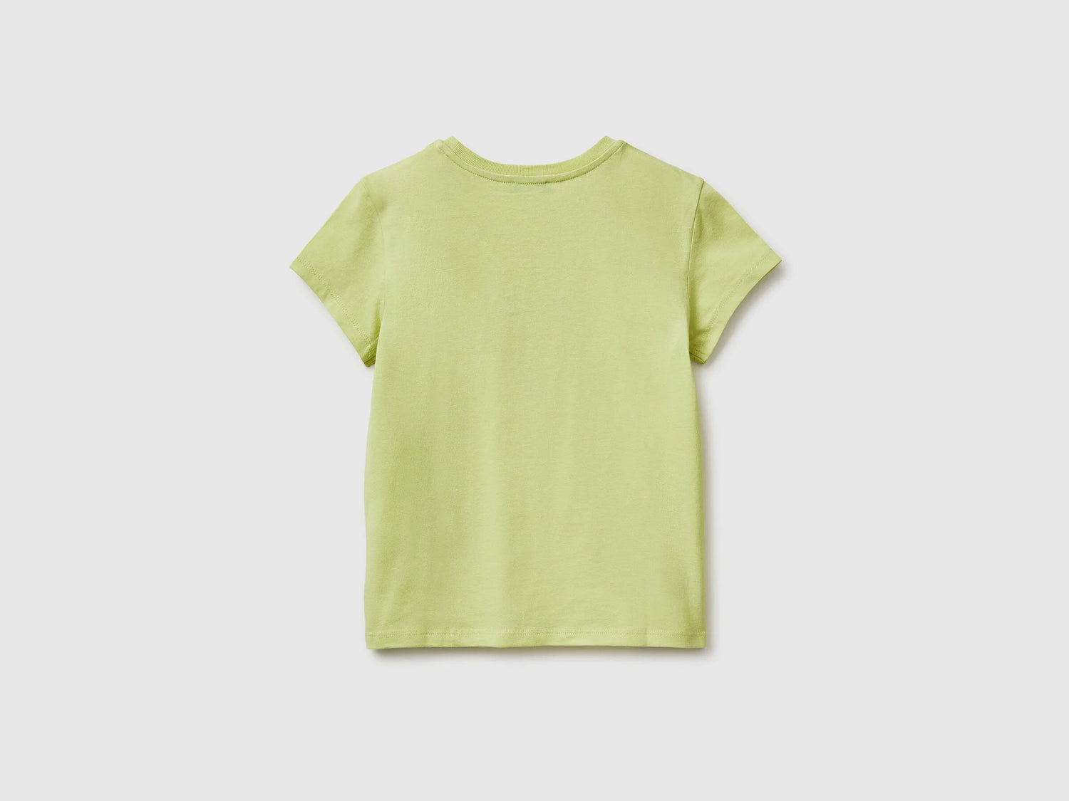Benetton Yellow Girls T-Shirt with Glitter Print SKU: 3I1XC10S6_0M4 Image 02