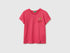 Benetton Plum Girls T-Shirt with Glitter Print SKU: 3I1XC10S6_12E Image 01
