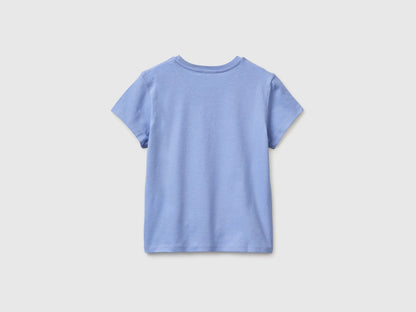 Benetton Lavender Girls T-Shirt with Glitter Print SKU: 3I1XC10S6_13E Image 02