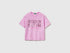 Benetton Lilac Girls T-Shirt with Print and Sequins SKU: 3I1XC10SF_00L Image 01
