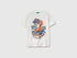 Benetton Creamy White Boys Organic Cotton Printed T-Shirt SKU: 3I1XC10SJ_074 Image 01
