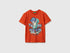 Benetton Red Boys Organic Cotton Printed T-Shirt SKU: 3I1XC10SJ_34Y Image 01