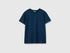 Benetton Dark Blue Boys Organic Cotton Printed T-Shirt SKU: 3I1XC10SJ_37T Image 01