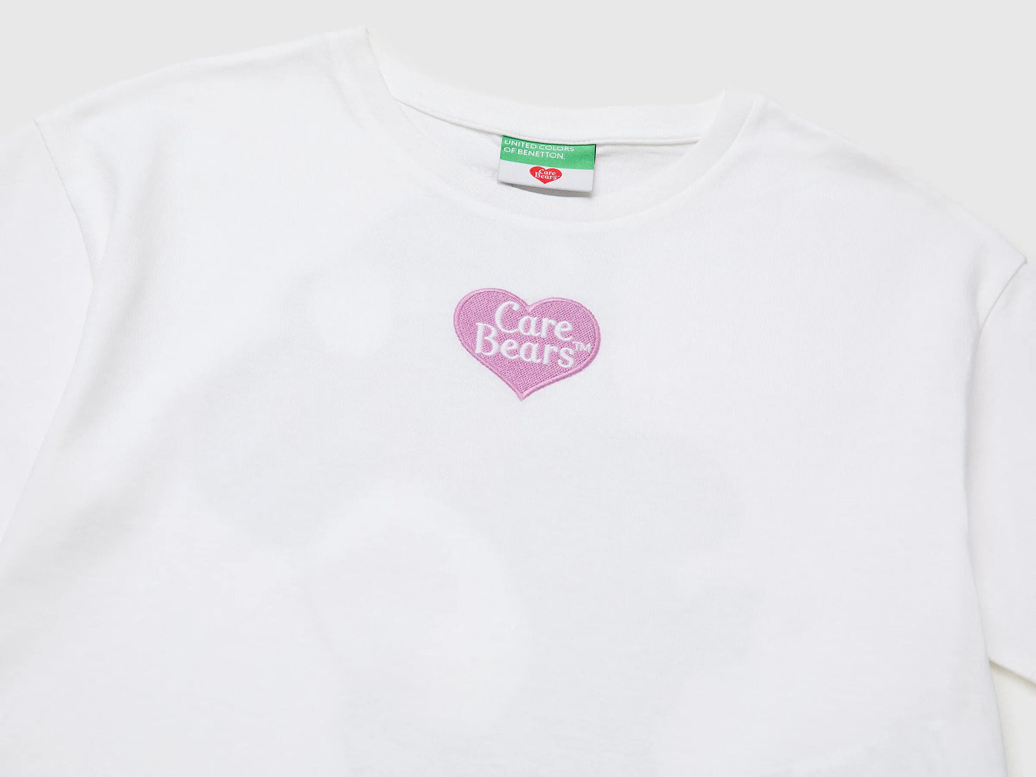 Benetton White Girls Care Bears T-Shirt SKU: 3I1XC10SM_101 Image 03