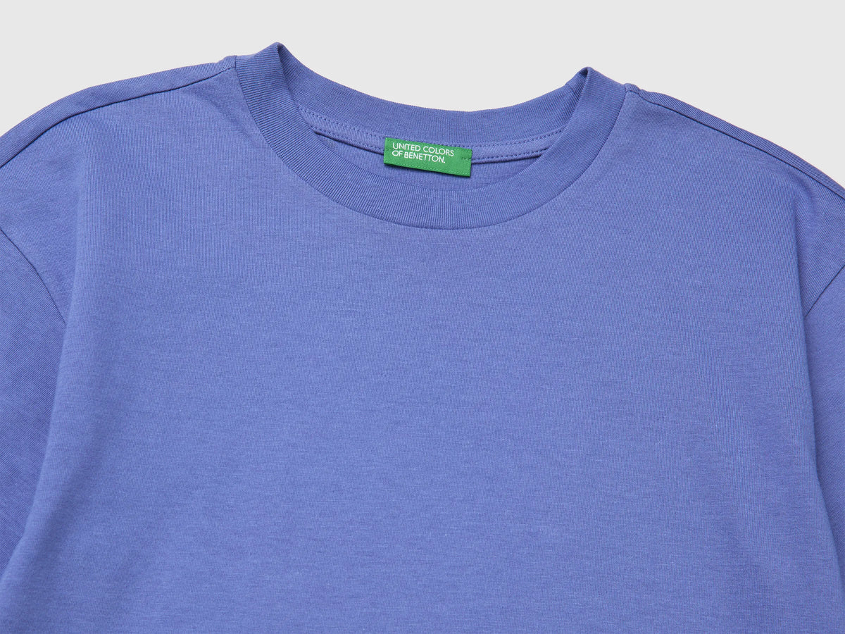 Benetton Air Force Blue Boys Graffiti Print T-Shirt SKU: 3I1XC10SU_05N Image 03