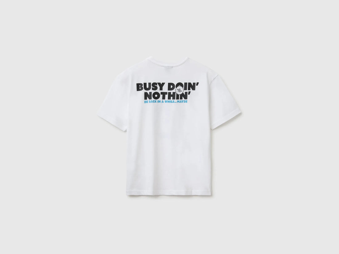 Benetton White Boys Garfield T-Shirt SKU: 3I1XC10TK_101 Image 02