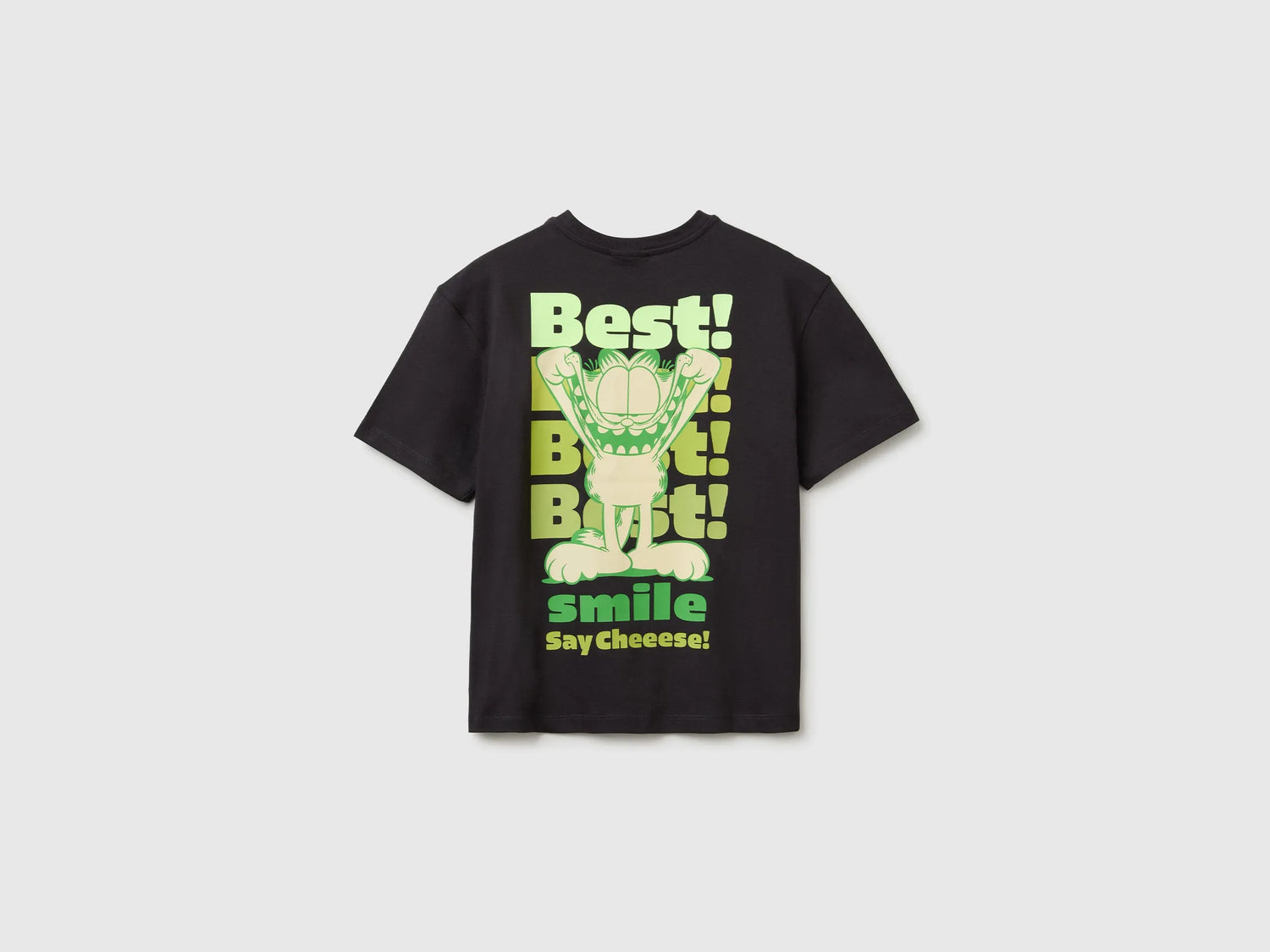 Benetton Black Boys Garfield T-Shirt SKU: 3I1XC10TK_19E Image 02