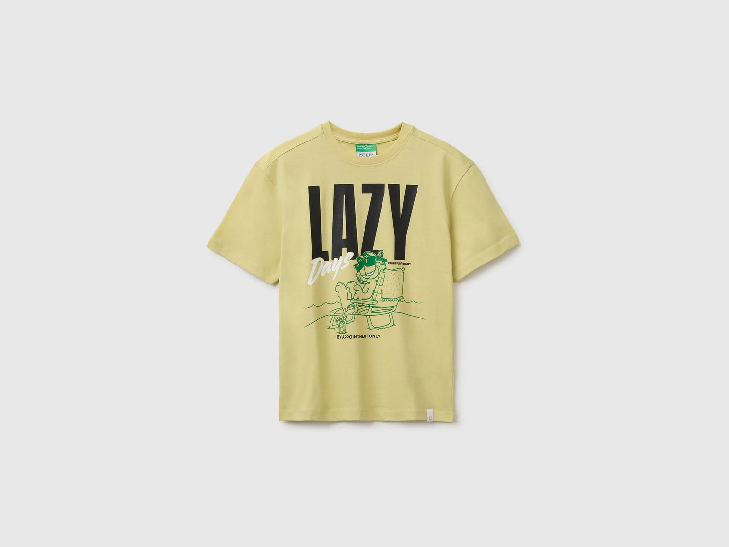 Benetton Yellow Boys Garfield T-Shirt SKU: 3I1XC10TK_228 Image 01