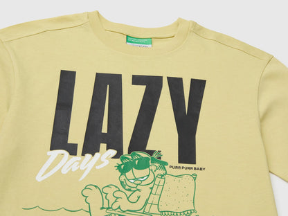 Benetton Yellow Boys Garfield T-Shirt SKU: 3I1XC10TK_228 Image 03