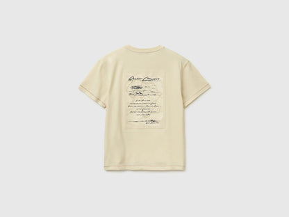 Benetton Creamy white Boys Oversized T-Shirt with Print and Embroidery SKU: 3I1XC10TQ_3C9 Image 02