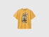 Benetton Yellow Boys Short-Sleeved T-Shirt with Print SKU: 3I1XC10TV_315 Image 01