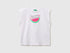 Benetton White Girls T-Shirt with a Puffy Effect SKU: 3I1XC10TX_101 Image 01