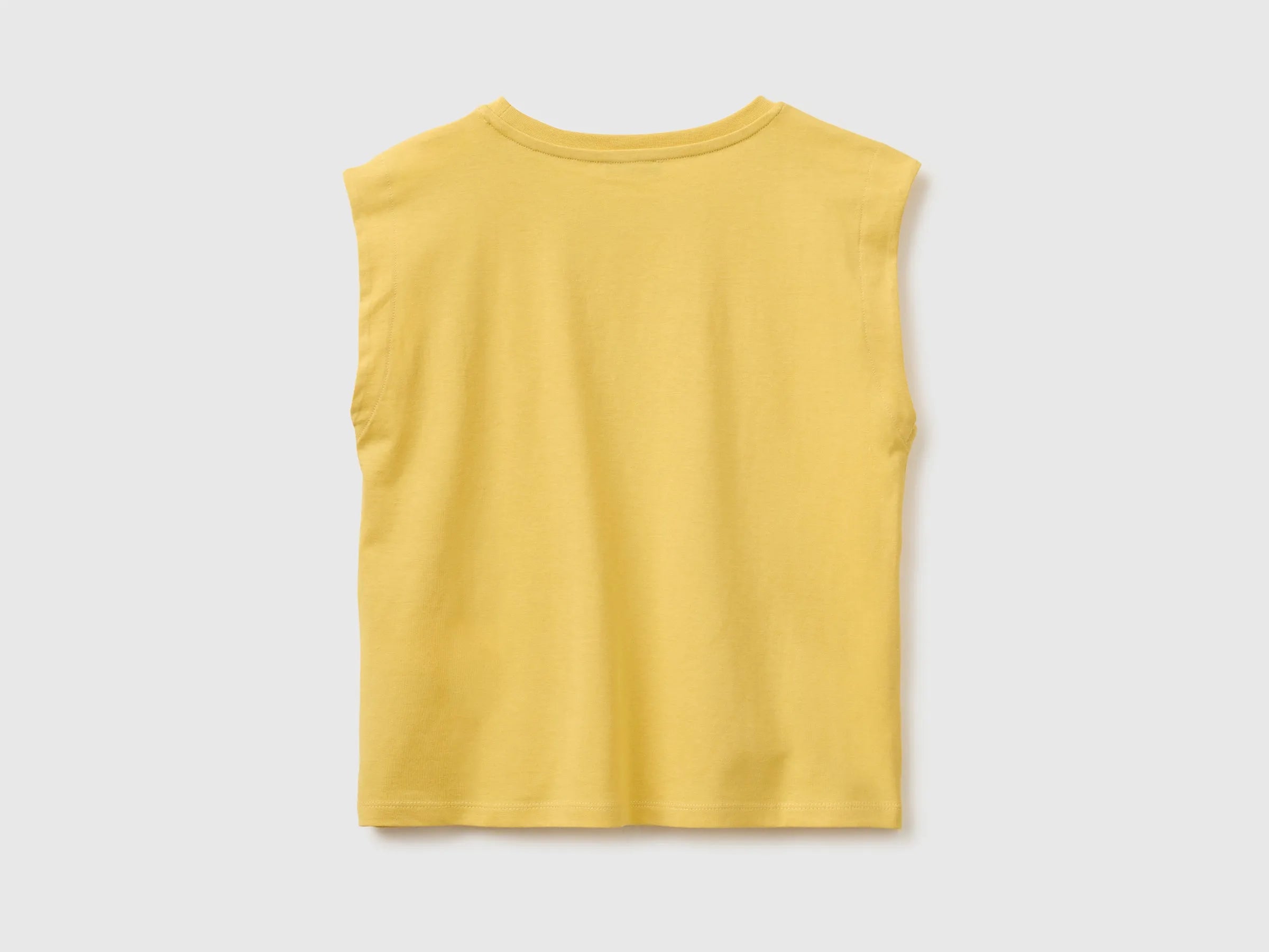 Benetton Yellow Girls T-Shirt with a Puffy Effect SKU: 3I1XC10TX_22R Image 02