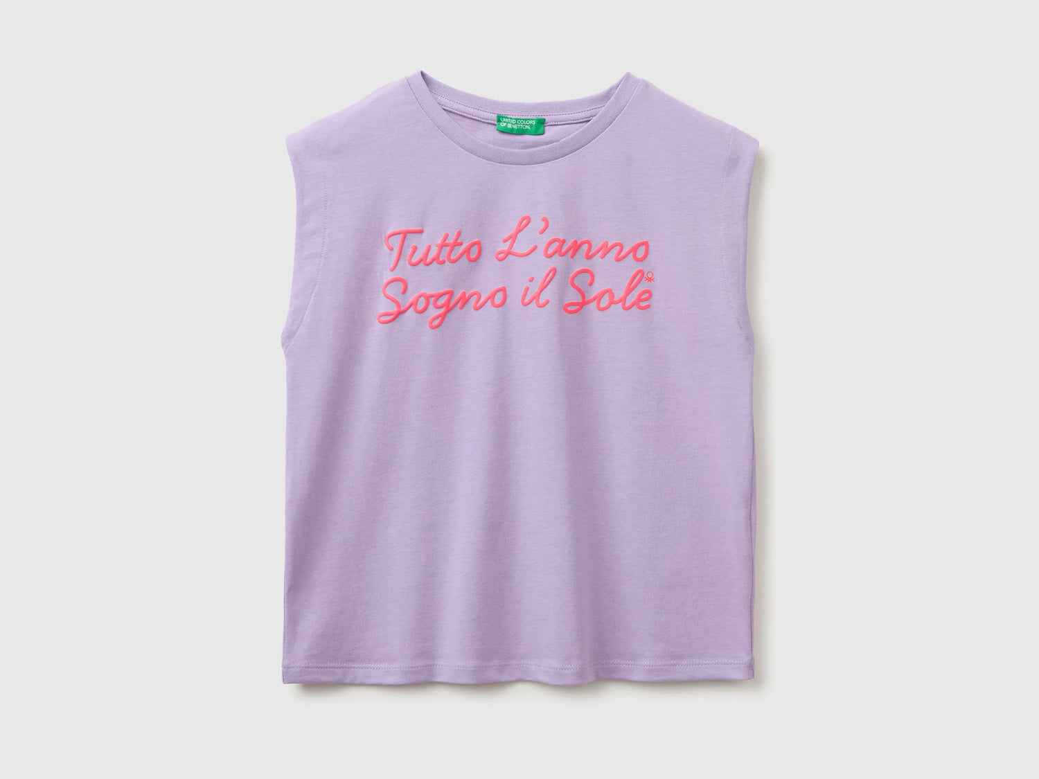 Benetton Purple Girls T-Shirt with a Puffy Effect SKU: 3I1XC10TX_2P5 Image 01