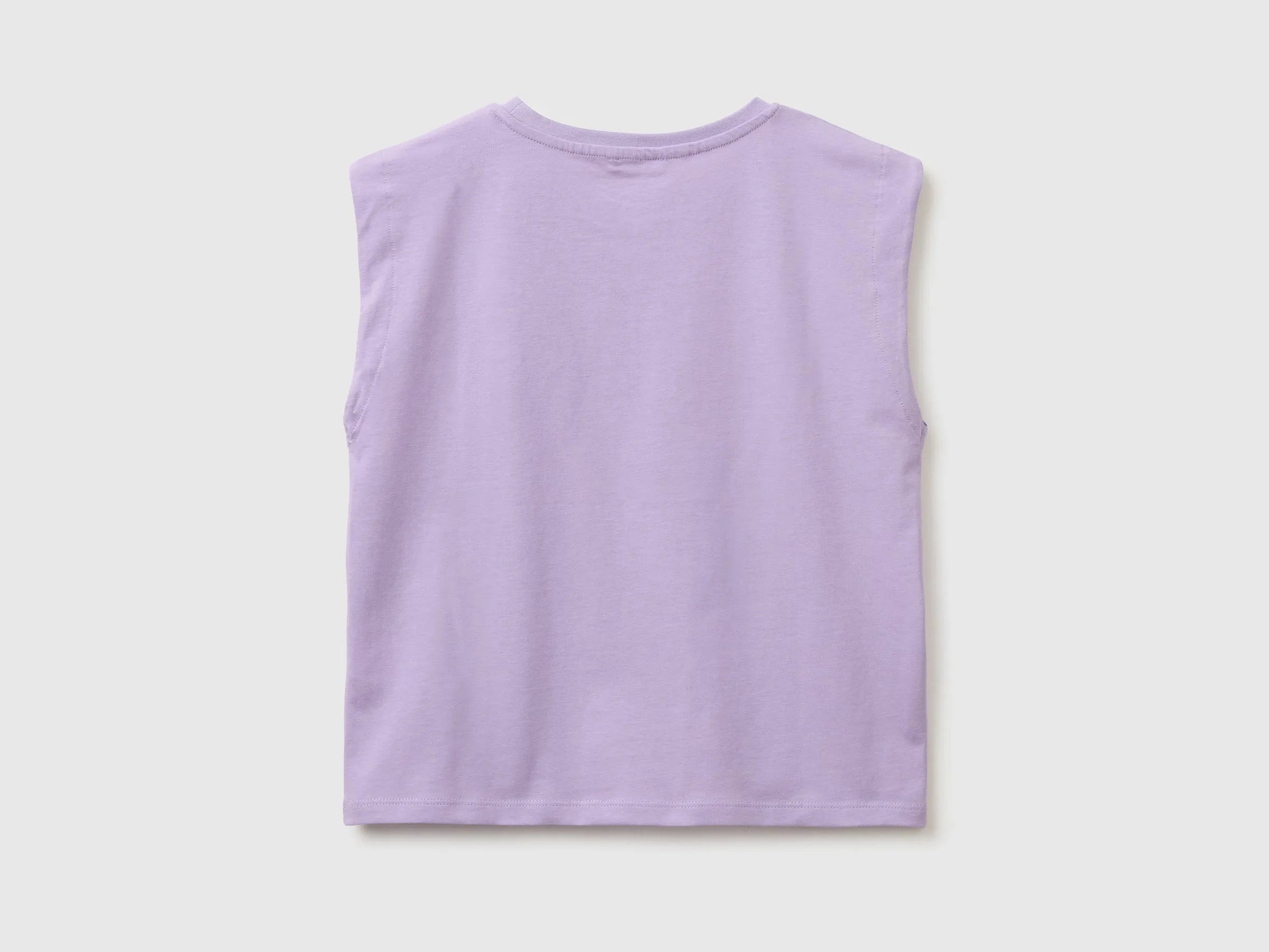 Benetton Purple Girls T-Shirt with a Puffy Effect SKU: 3I1XC10TX_2P5 Image 02