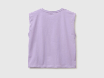 Benetton Purple Girls T-Shirt with a Puffy Effect SKU: 3I1XC10TX_2P5 Image 02