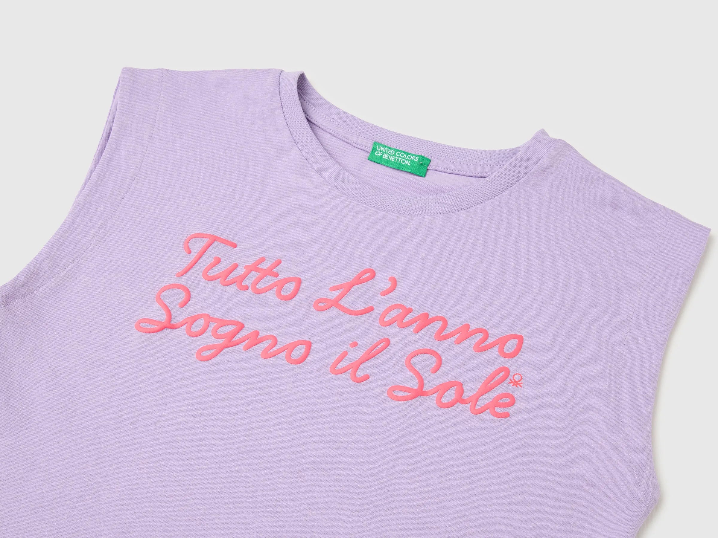 Benetton Purple Girls T-Shirt with a Puffy Effect SKU: 3I1XC10TX_2P5 Image 03